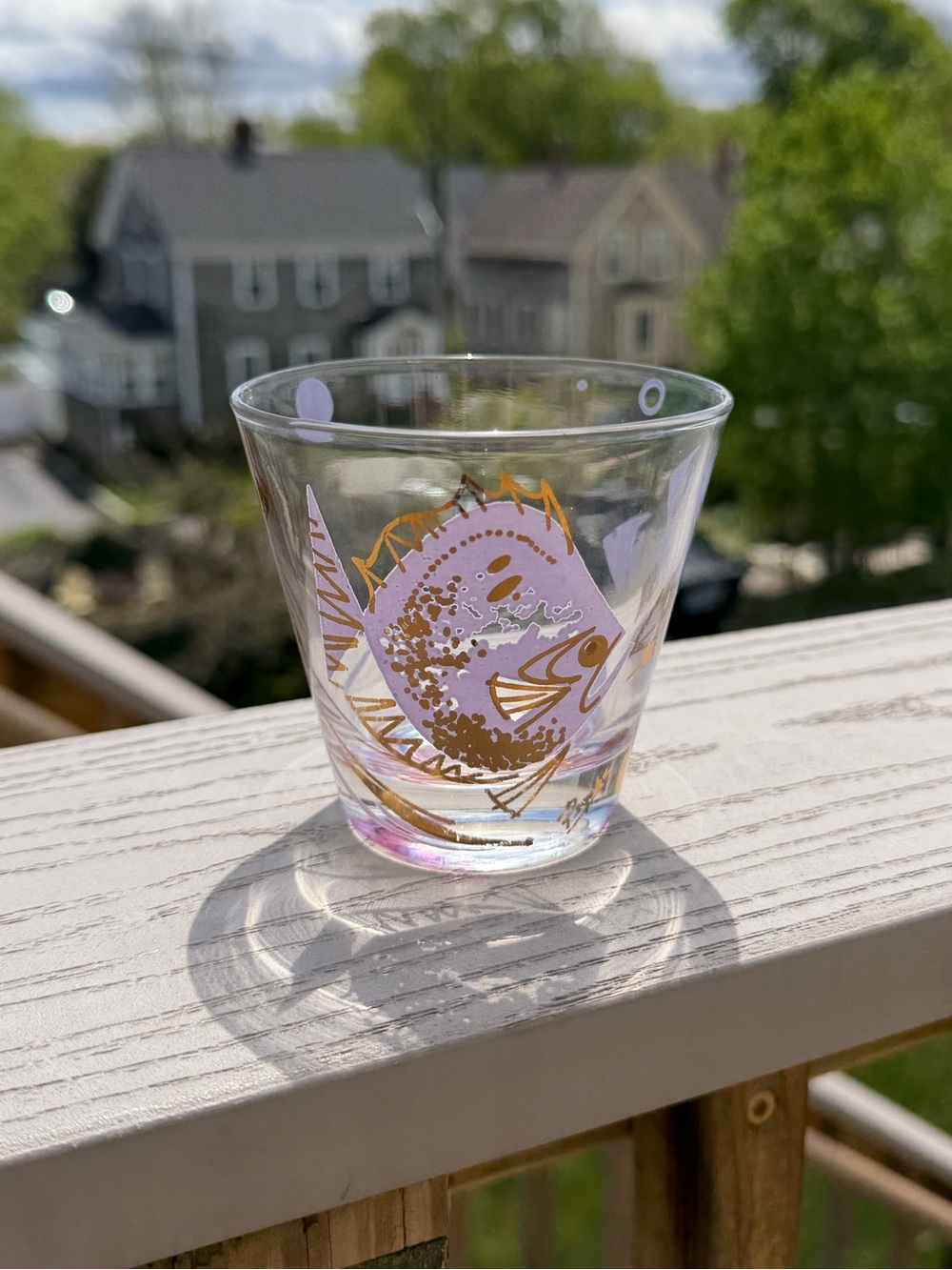 Vintage Psyche Signed Mid-Century Under The Sea Rocks Glass